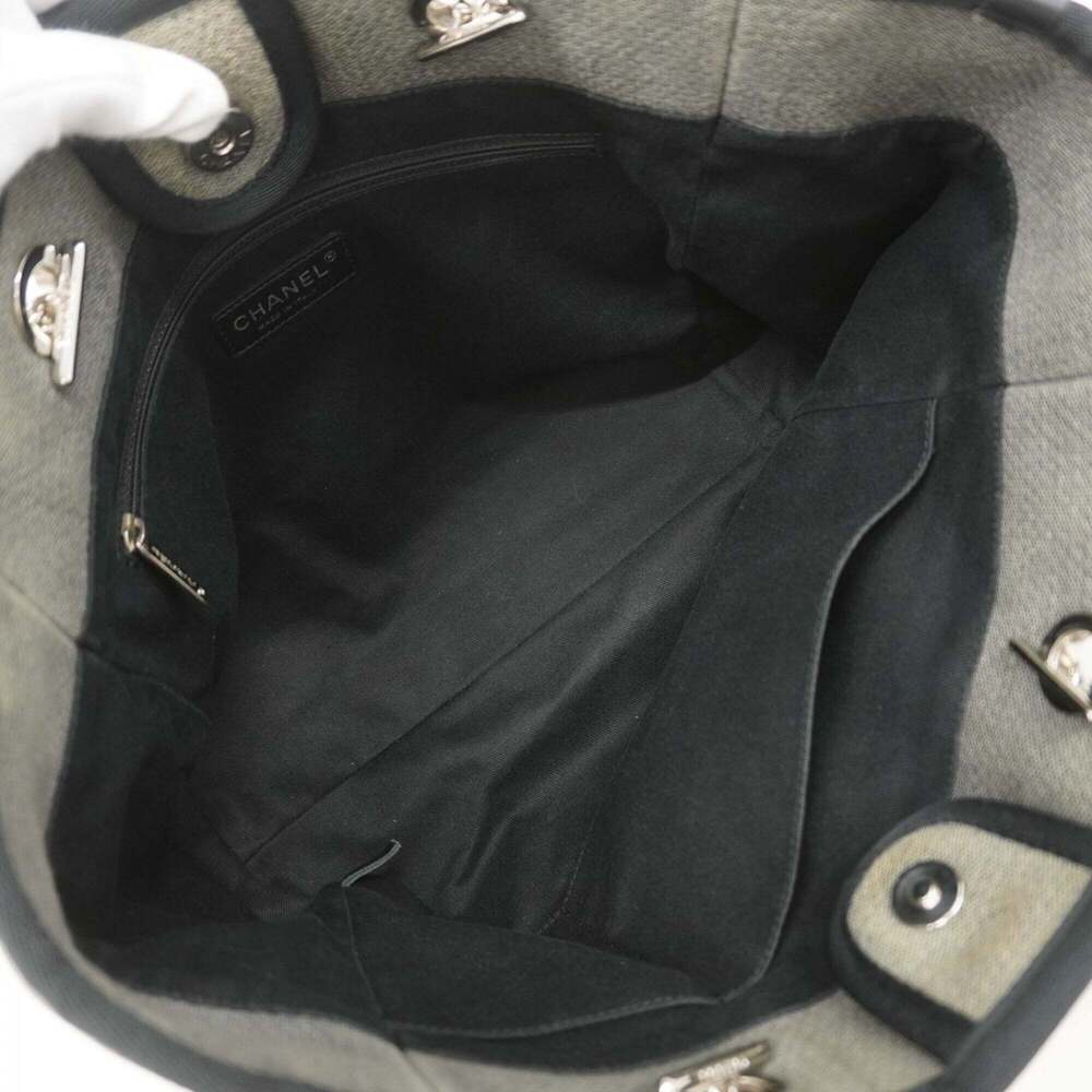 CHANEL Black Canvas Deauville Tote Bag - Picture 4 of 9